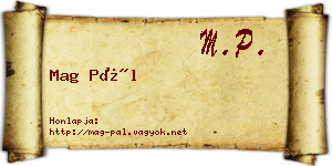Mag Pál névjegykártya